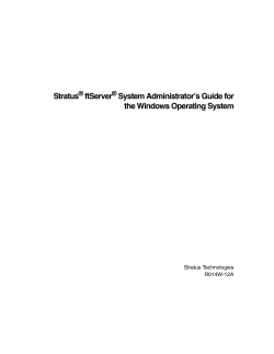 Stratus ftServer System Administrator`s Guide