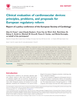 Clinical evaluation of cardiovascular devices: principles, problems
