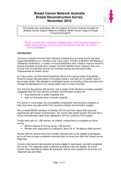 BCNA`s Breast Reconstruction survey report