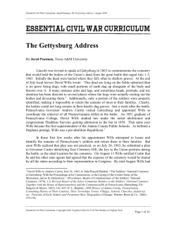 The Gettysburg Address Essay - Essential Civil War Curriculum