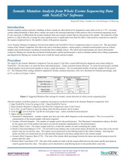 Somatic Mutation Analysis from Whole Exome