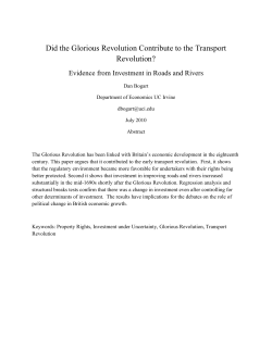 Did the Glorious Revolution Contribute to the Transport Revolution?