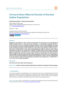 Forearm Bone Mineral Density of Normal Indian Population
