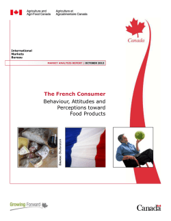 The French Consumer - Agriculture et Agroalimentaire Canada