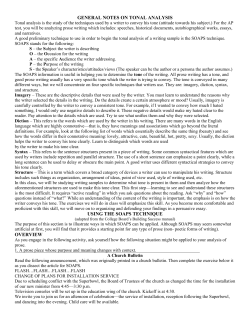 general notes on tonal analysis using the soaps technique overview