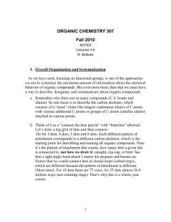 ORGANIC CHEMISTRY 307 Fall 2010