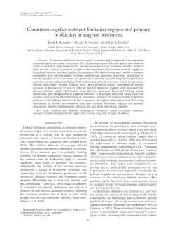 Consumers regulate nutrient limitation regimes and primary