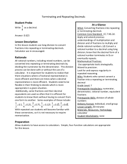 Terminating and Repeating Decimals