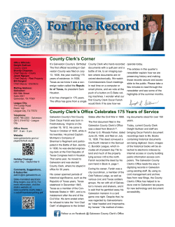 For The Record - Galveston Votes
