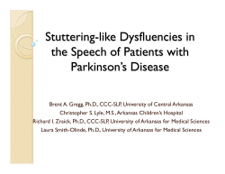 Stuttering-like Dysfluencies in the Speech of Patients