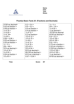 Practise Basic Facts 25 (Fractions and Decimals) 2/100 as decimal
