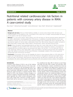 Nutritional related cardiovascular risk factors in