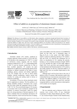 Effect of additives on properties of aluminium titanate ceramics