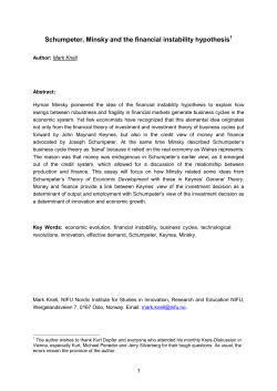 Schumpeter, Minsky and the financial instability hypothesis