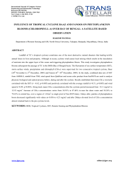 INFLUENCE OF TROPICAL CYCLONE BAAZ AND FANOOS ON