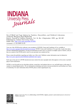Use of Motif and Type Indexes by Teachers, Storytellers, and