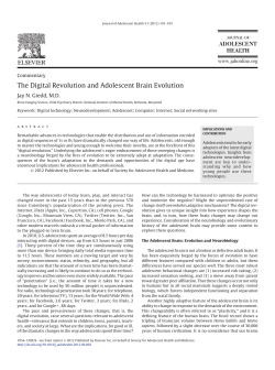 The Digital Revolution and Adolescent Brain Evolution