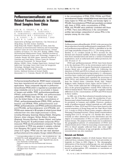 Perfluorooctanesulfonate and Related Fluorochemicals in Human