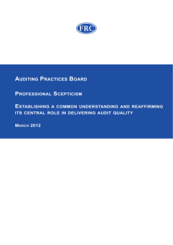 Briefing Paper: Professional Scepticism