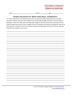 Compare and Contrast: Dr. Martin Luther King Jr. and Malcolm X