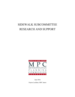 Sidewalk Committee Research and Support - Knoxville