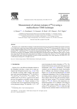 Measurement of calcium isotopes (&delta;44Ca) using a