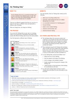 Six Thinking Hats (from FAO)