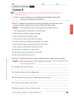 Commas practice Activities B thru E