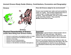 Ancient Greece Study Guide (History, Contributions, Economics and
