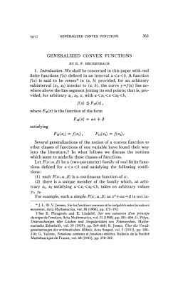 generalized convex functions