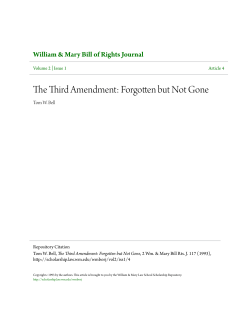 The Third Amendment: Forgotten but Not Gone