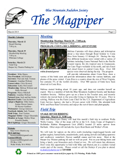Mar - Blue Mountain Audubon Society