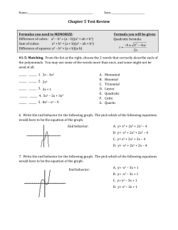 Chapter 5 Test Review