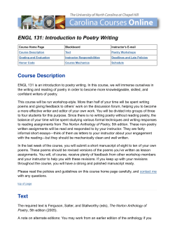 sample course syllabus - UNC Core