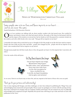 May 2016 - Worthington Christian Village