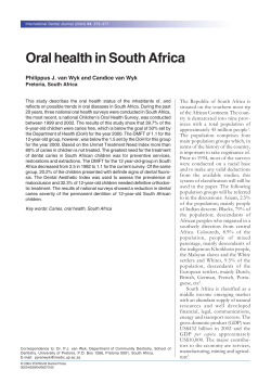 Oral health in South Africa