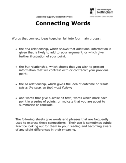 Academic Support, Student Services Connecting Words
