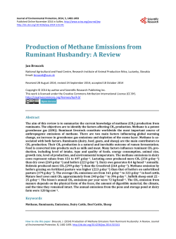 Production of Methane Emissions from Ruminant Husbandry: A