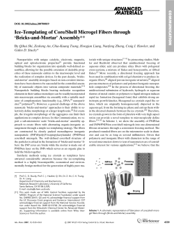 Ice-Templating of Core/Shell Microgel Fibers through `Bricks