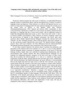 Language contact, language shift, and phonetic convergence: Loss