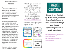 Rate and Unit Rate Foldable - The world`s greatest students
