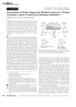 Isomerization of Olefins Triggered by RhodiumCatalyzed CH Bond