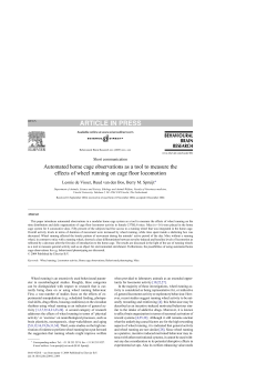Automated home cage observations as a tool to measure the effects