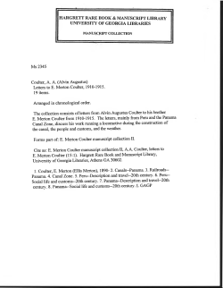 MANUSCRIPT COLLECTION - First Page