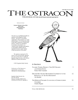 Ostracon Issue - Egyptian Study Society