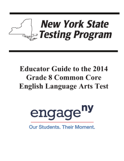 Educator Guide to the 2014 Grade 8 Common Core