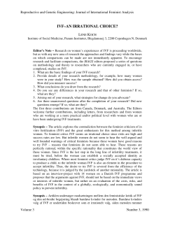 ivf&ndash;an irrational choice?