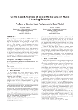 Genre-based Analysis of Social Media Data on - PHENICX