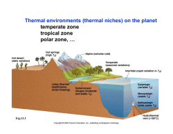 Thermal environments (thermal niches) on the planet temperate