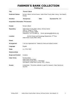 farmer`s bank collection - Indian River County Library System
